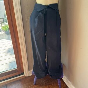 D Exterior linen slacks size 40 (8) navy blue nwt